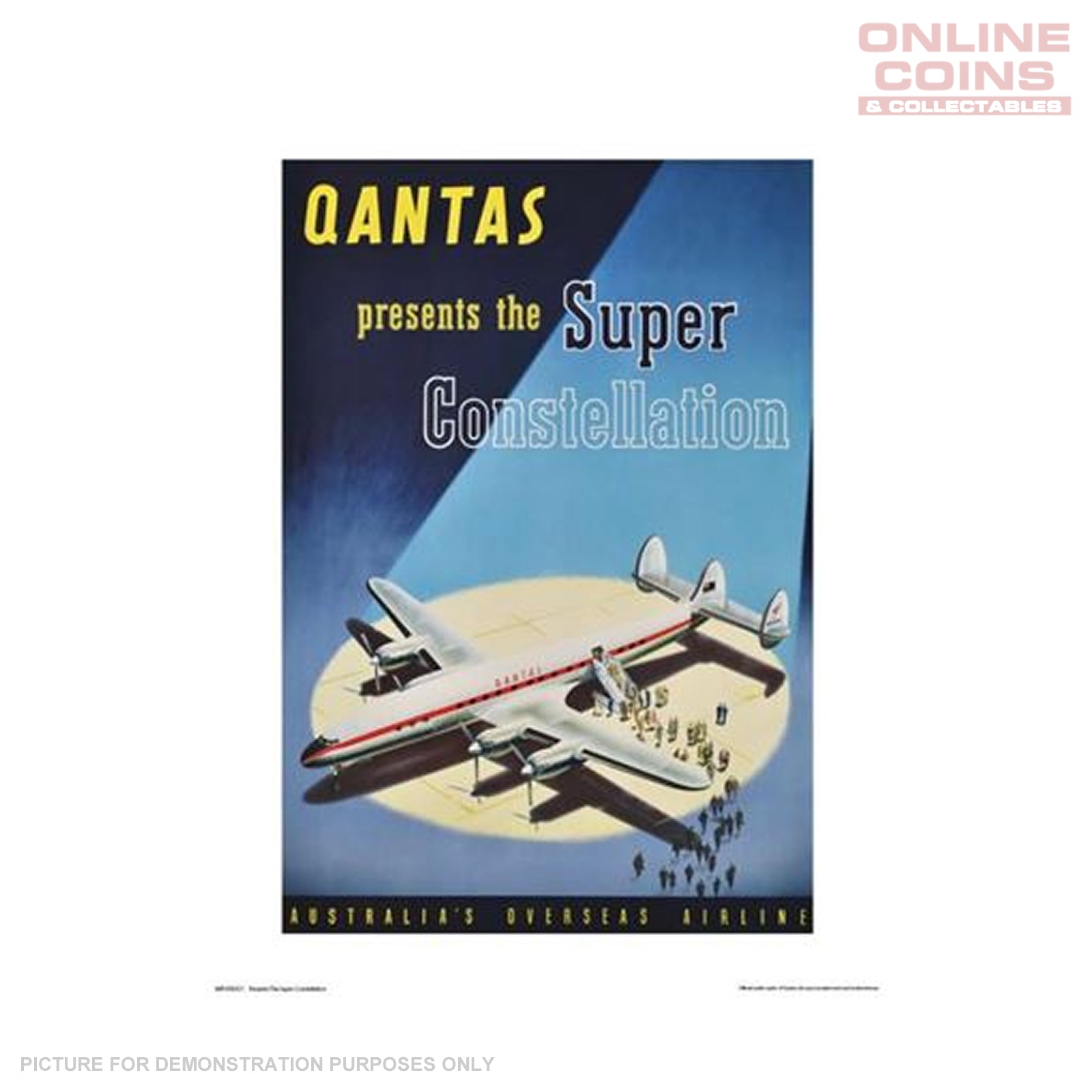 QANTAS Officially Licensed Art Print - QANTAS Presents The Super Constellation